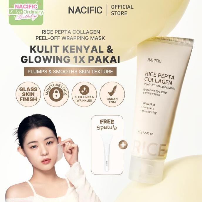 Novianti_janto778 - NACIFIC Rice Pepta Collagen Peel Off Wrapping Mask 70g - Hydrolyzed Collagen & P