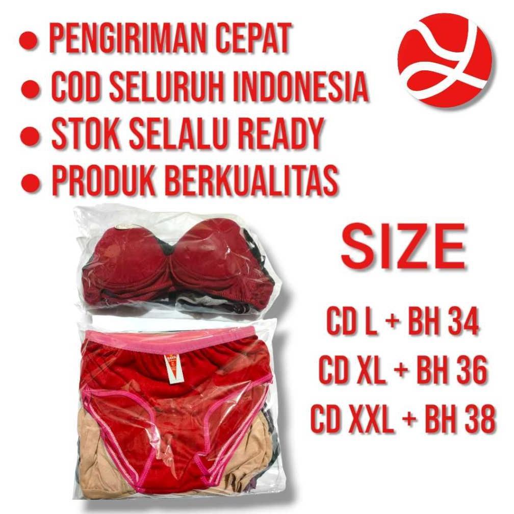 Paket Meriah 1Lusin Bh + 1Lusin Cd Paket 1Lusin Bra Bh Busa Cup + 1Lusin Celana Dalam Wanita