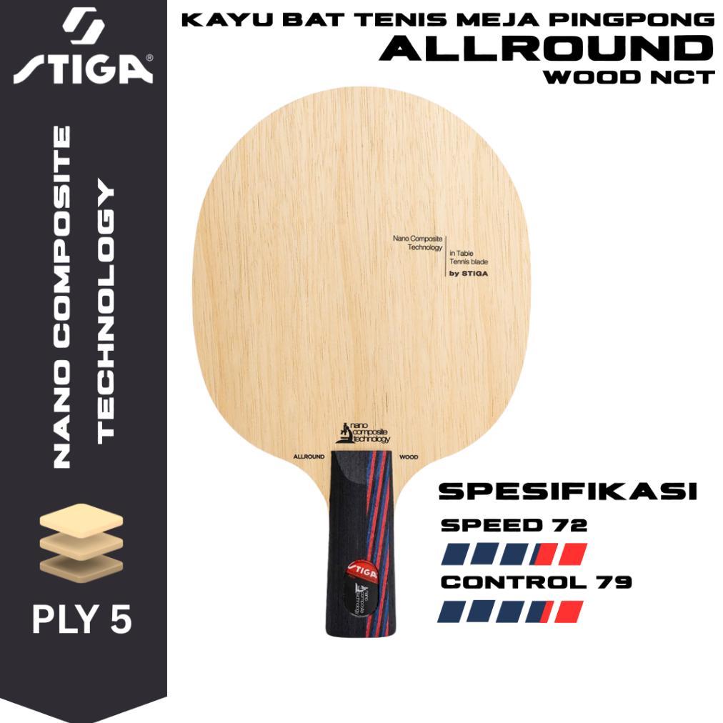 [ EVE ] Kayu Bat Tenis Meja Pingpong Stiga Allround Wood NCT Original - PENHOLDER