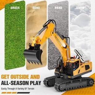 BAHOLAN_SHOP - [TATAJOY]2.4GHZ RC EXCAVATOR PADUAN MAINAN RC RC TRUK TRUK 11 SALURAN EXCAVATOR
