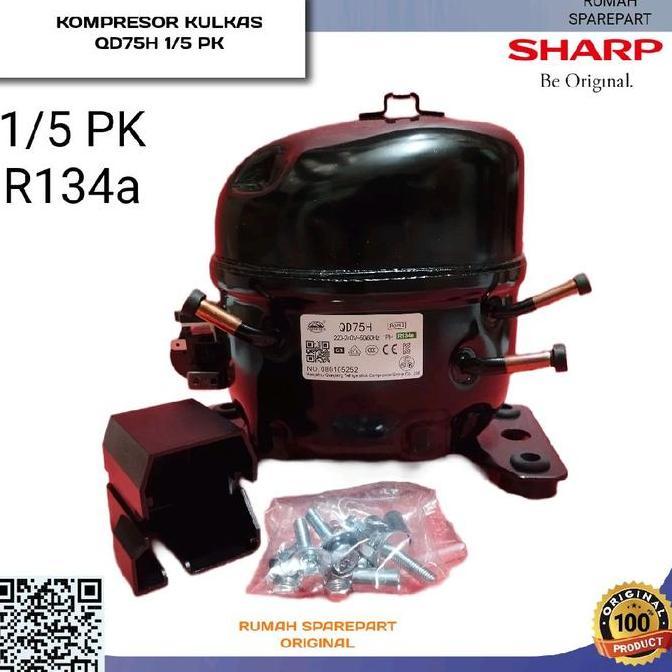 KOMPRESOR KULKAS FREEZER BOOX 1/5 ORIGINAL R134A ORIGINAL SHARP NEBU