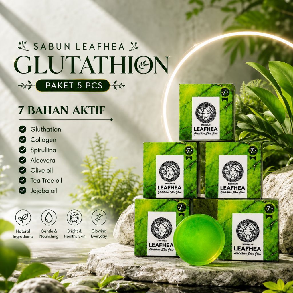 sabun leafhea paket 5pcs, leafhea sabun muka, sabun hijau original
