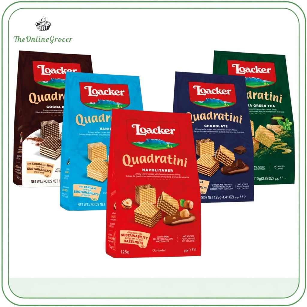 Loacker Quadratini Wafer Cookies 125gr Biskuit Wafer Loacker
