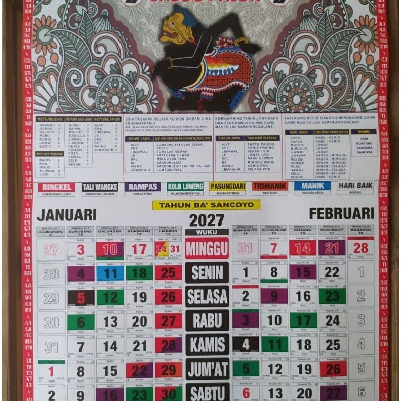 Kalender Jawa 2027 Sabdo Palon - Tanggalan Jawa Baru