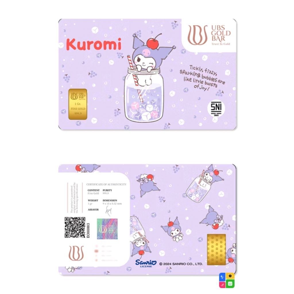 Logam mulia UBS 1 gram Kuromi Boba