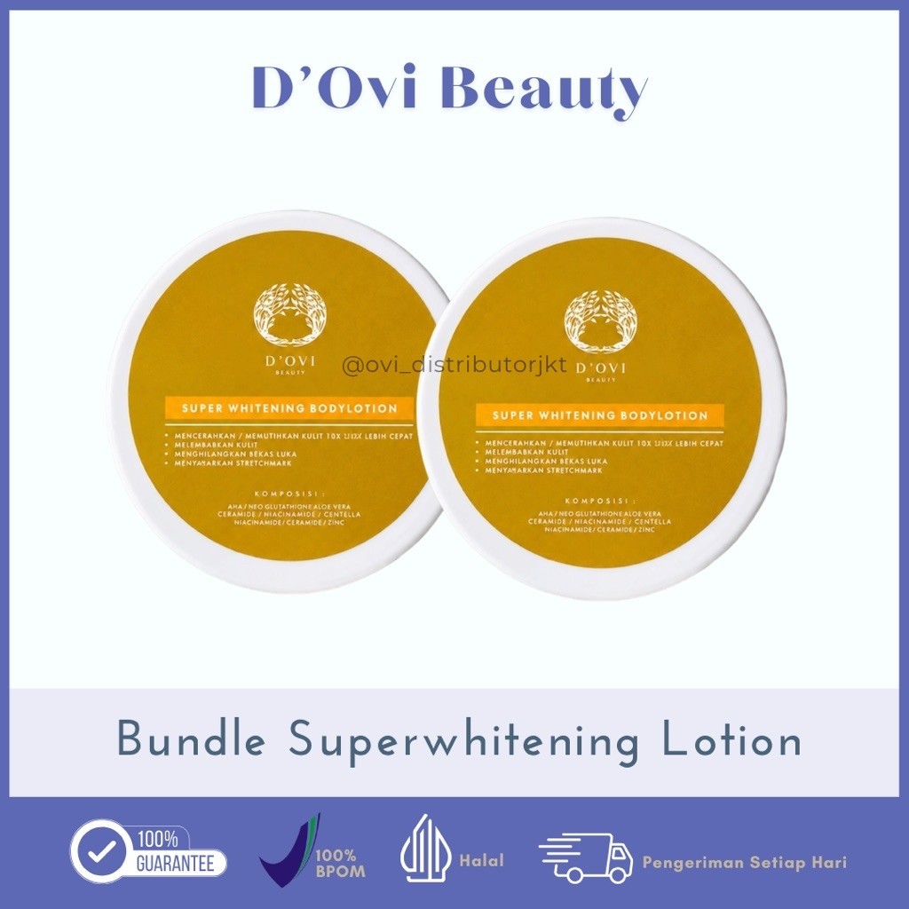 READY Dapat 2 Pcs Super Whitening Lotion D’OVI Beauty Glowing Skin Chromabright Kojic Acid Kulit Kus