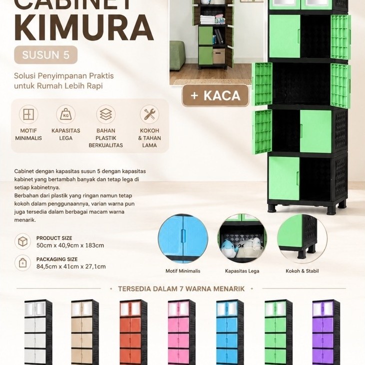 LEMARI PLASTIK KIMURA 5 SUSUN