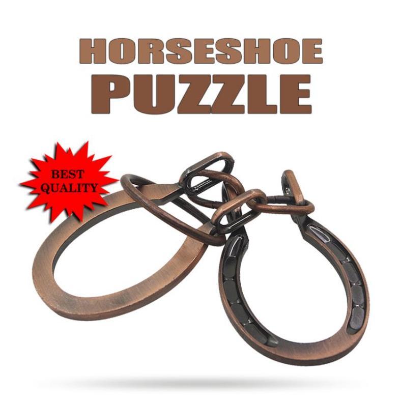 [MAGGIC STORE] Horseshoe Puzzle Copper - Puzzle Handcuff - Puzzle Borgol - Puzzle Sepatu Kuda - - Sw