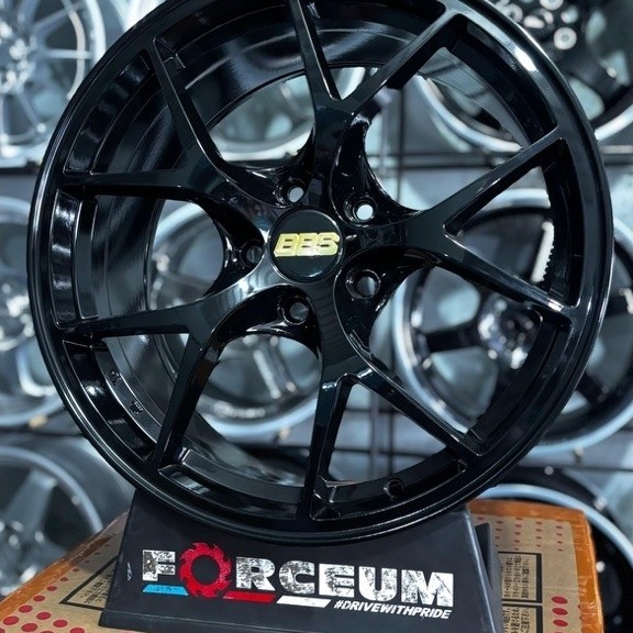 velg BBS FIR r18 black glossy pcd 5x114 lebar 8,5 kondisi baru