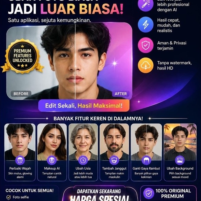 FaceApp Pro Asli (Premium) untuk IOS & Android ) langsung aktif