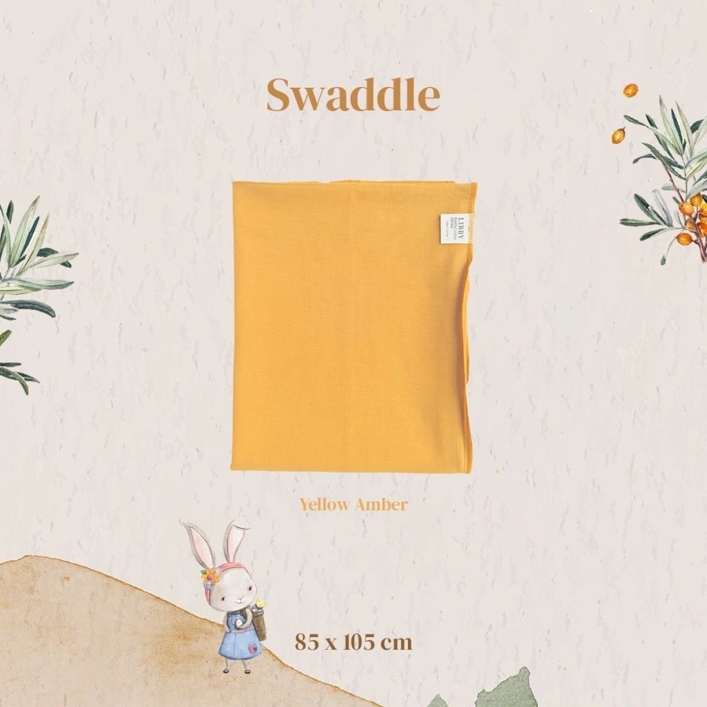 Bedong swaddle Libby earth series warna yellow amber preloved excellent