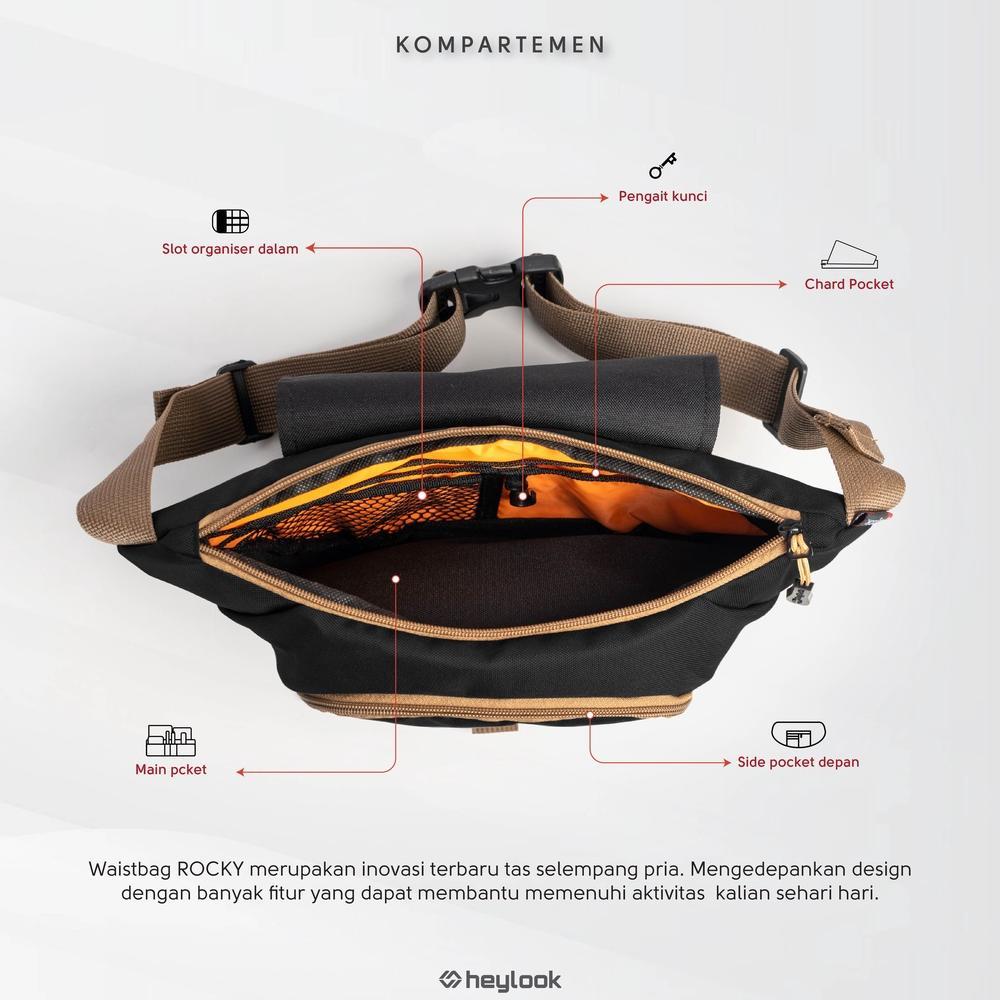 PREMIUM HEYLOOK - Tas Selempang Pria ROCKY