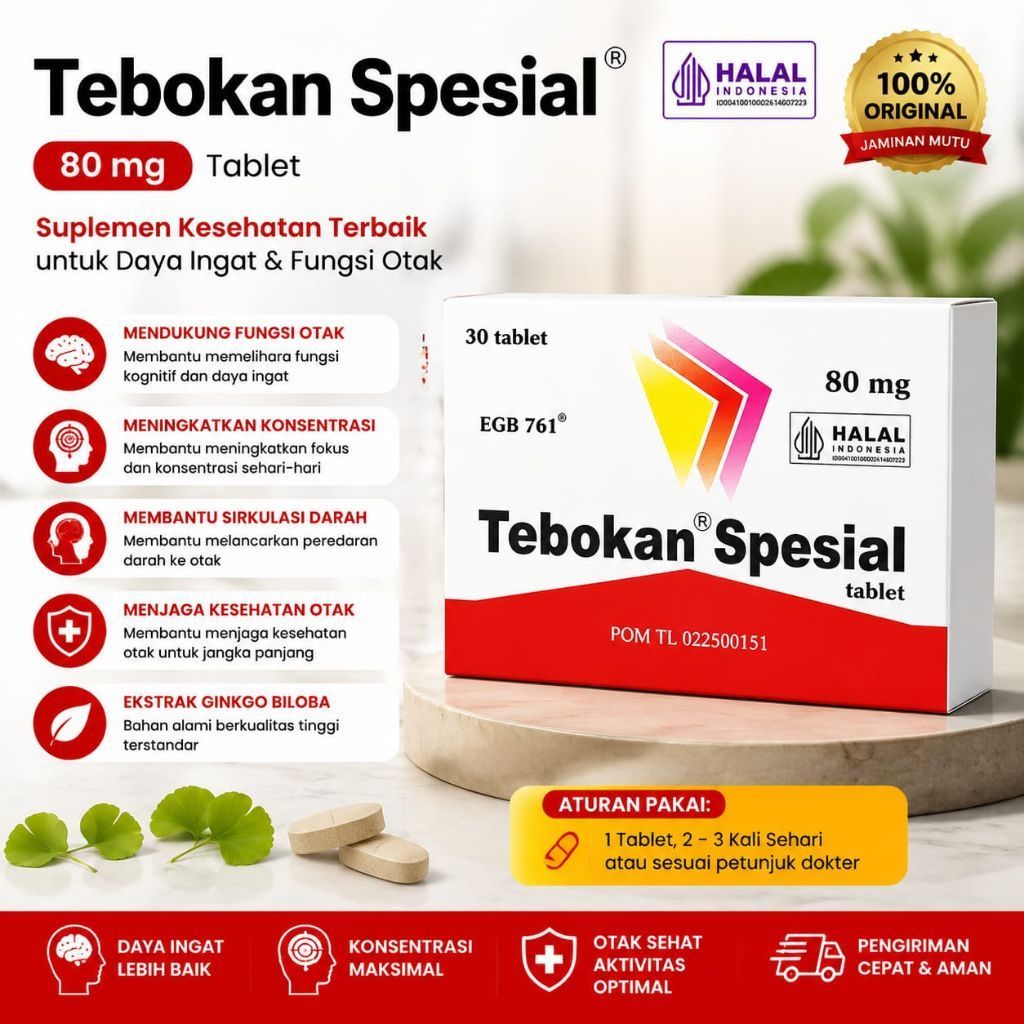 ​Tebokan Special 80mg / Obat Telinga Berdenging Vertigo & Daya Ingat