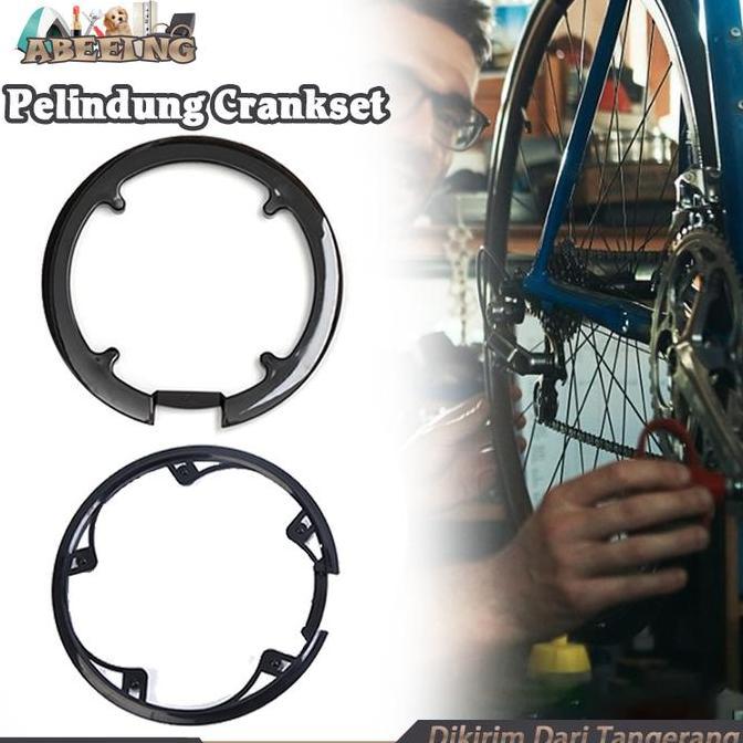 Promo Crankset Sepeda Hitam Pelindung Rantai Sepeda Lipat Crank Protector Diskon
