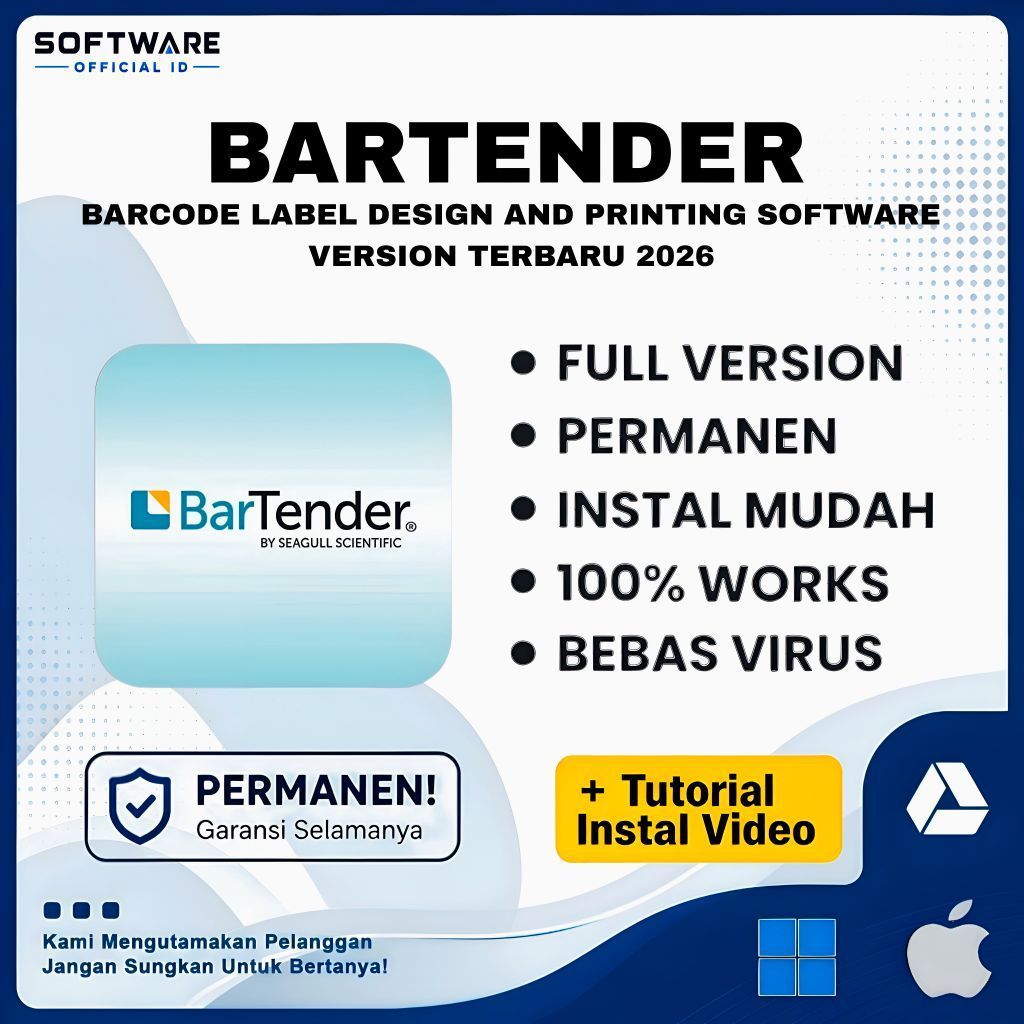 Bartender Enterprise Automation 2026 Full Version Lifetime Permanen Windows | Software Pencetak Barc