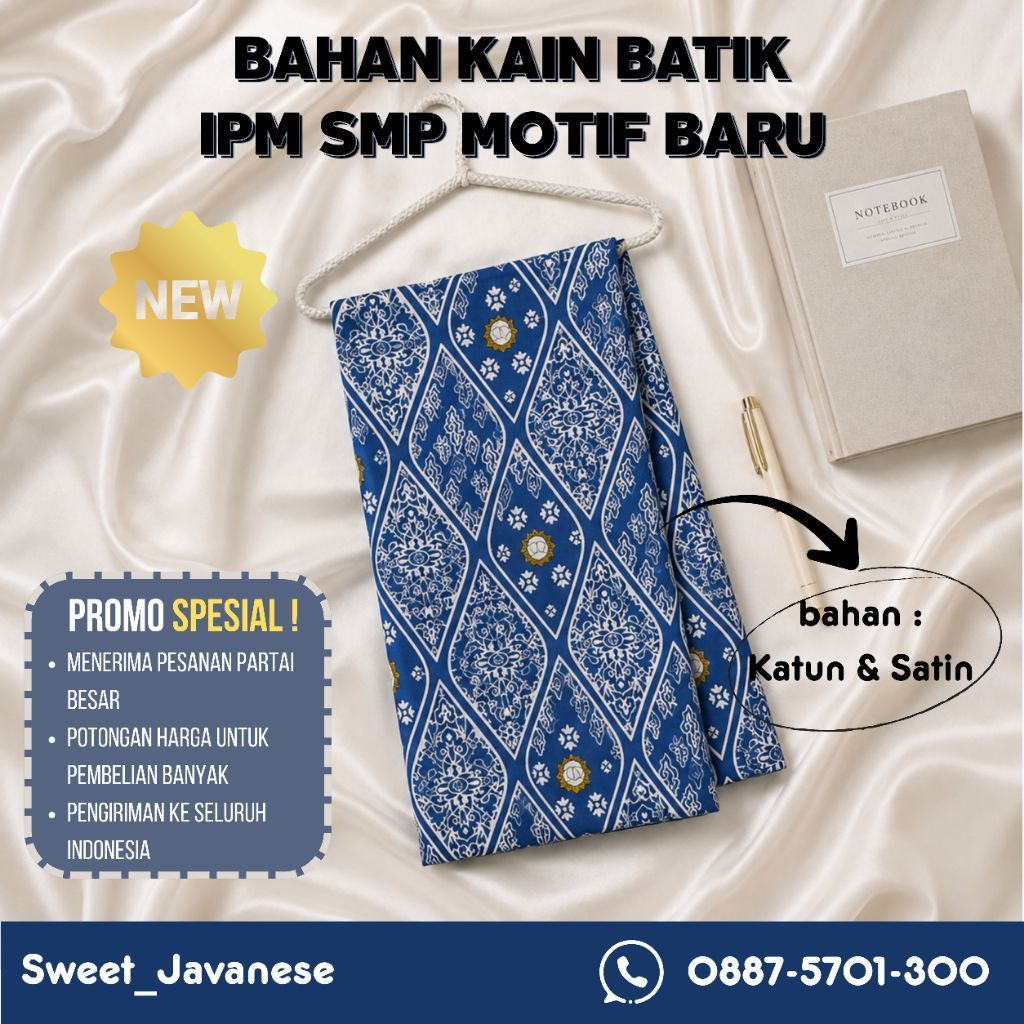 Bahan kain Batik IPM Muhammadiyah SMP motif baru