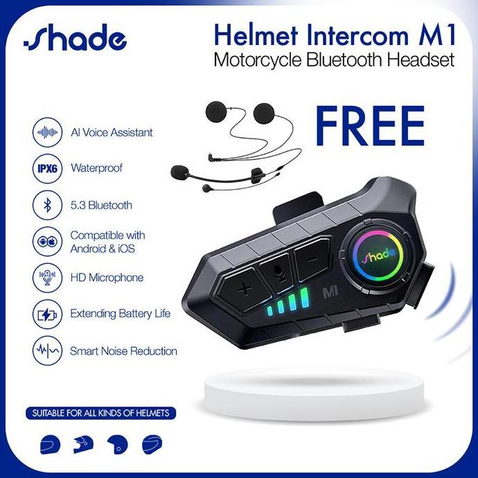 mivasamanah661 - shade headset helm bluetooth / headphone helm bluetooth / intercom motor / headset 