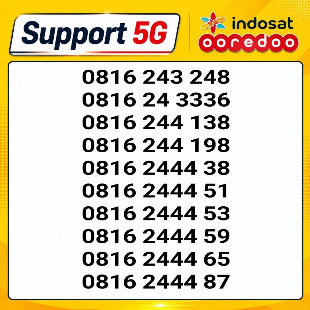 nomor cantik Indosat Ooredoo 10 digit support 5G