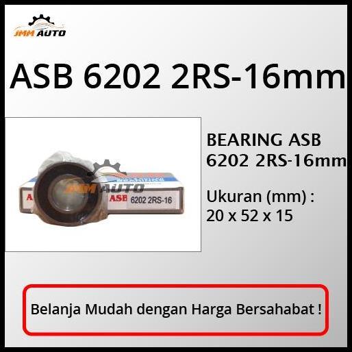 TERLARIS BEARING 6202 2RS 16MM LAHER / BEARING ASB 6202-2RS 16MM
