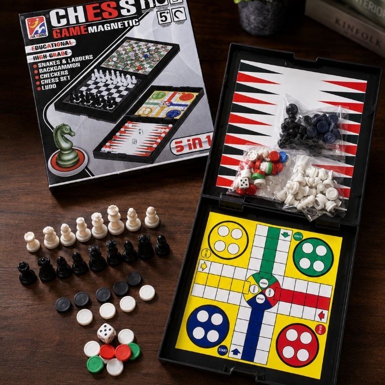 (5in1) CHESS GAME BOARD 5 IN 1