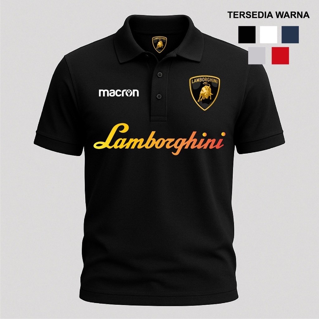 Polo-Shirt Lamborghini Macron Size S-5XL Unisex Polo Katun Lacos