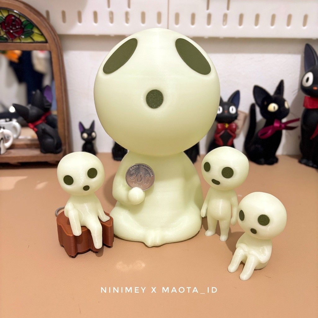 Unofficial Figure dan Celengan Kodama / Pajangan Kodama / Coin Bank Kodama