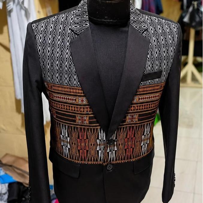 Jas Ulos Batik Batak Blazer Slimfit Pria LAS