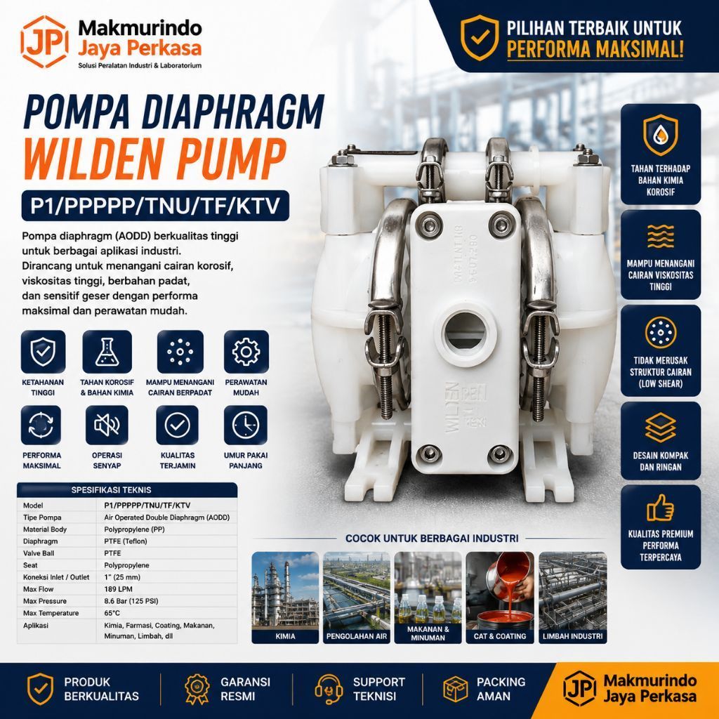 POMPA DIAPHRAGM WILDEN PUMP P1/PPPPP/TNU/TF/KTV WILDEN