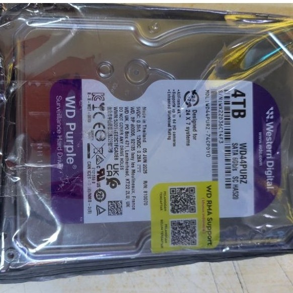 HARDDISK WD PURPLE 4TB HDD CCTV WD 4TB
