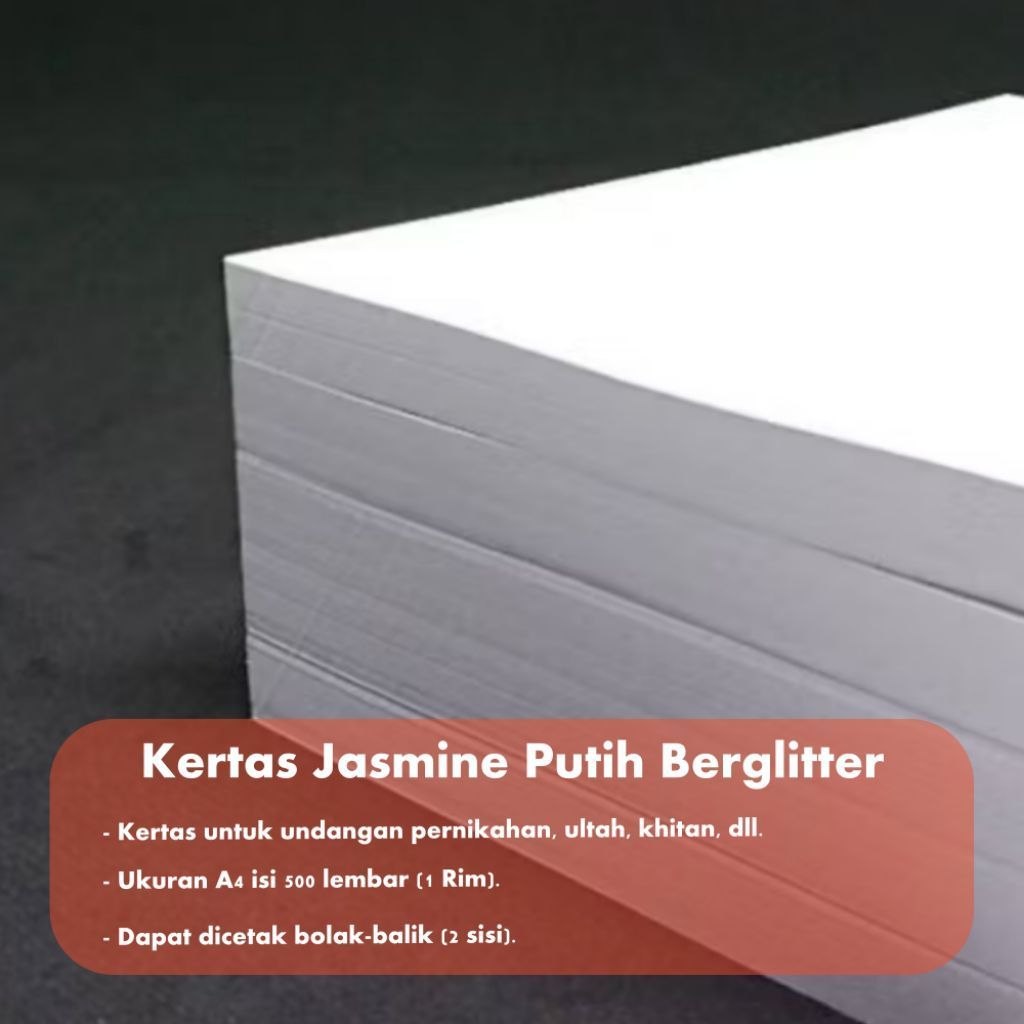 Kertas Jasmine A4 | Kertas Jasmine A4 Putih | Kertas Jasmine A4 200gsm | Kertas Jasmine Glitter | Ke