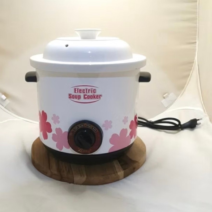 preloved slow Cooker Keramik 2.5L Cyprus Electric Soup Cooker Memasak Rendah Panas