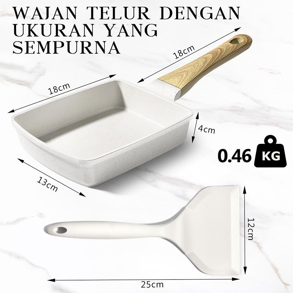 new arrival gipp omelette egg pan keramik 18cm wajan telur induksi dadar wajan kotak bebas pfas & pt