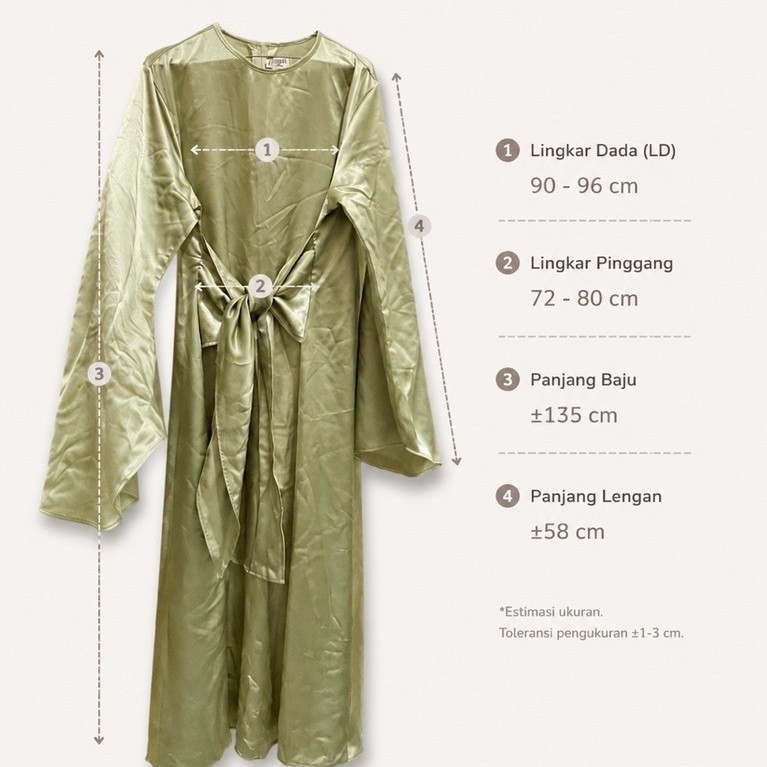 (PRELOVED) Sage Satin Long Dress