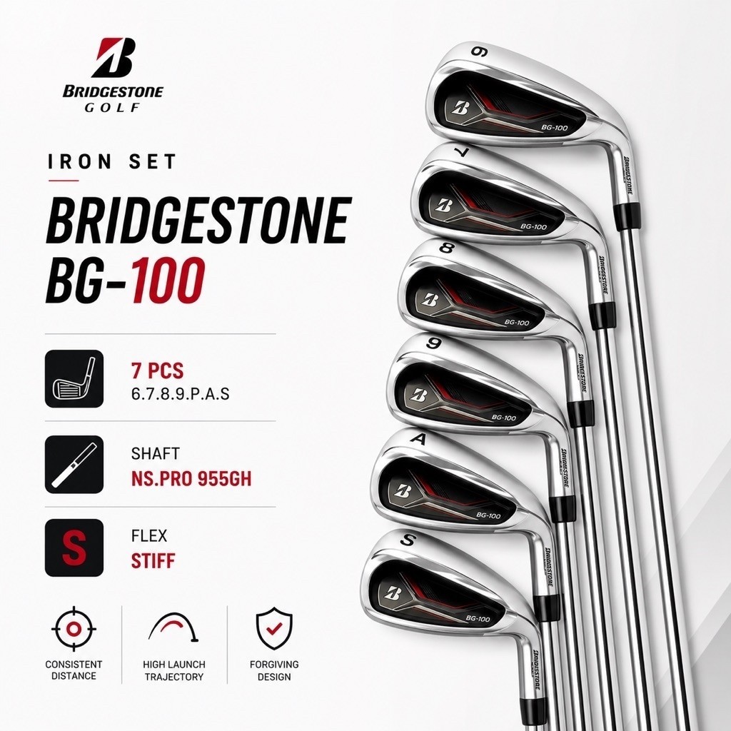 Stick Golf Iron Set Golf Bridgestone BG-100 Shaft Steel Flek Stiff - Iron Set Golf Second Original
