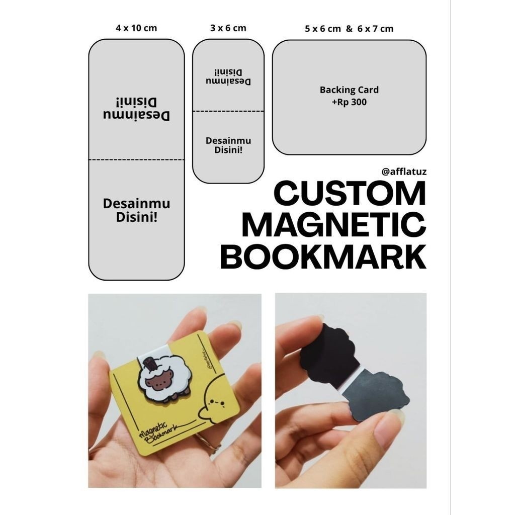 CUSTOM MAGNETIC BOOKMARK - PEMBATAS BUKU MAGNET - MAGNET FULL