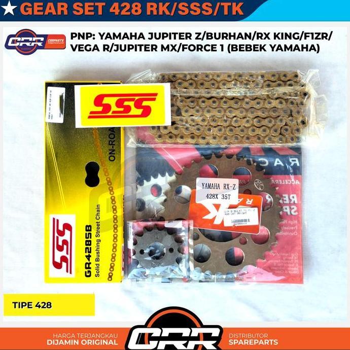 Gear Set Gir Satu Paket TK RACING X SSS 428 Yamaha Jupiter Z RX King F1ZR Jupiter MX Vega R Force 1 