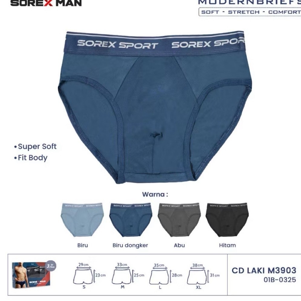 CD Pria Sorex XL 3 PCS | Celana Dalam Pria Sorex XL