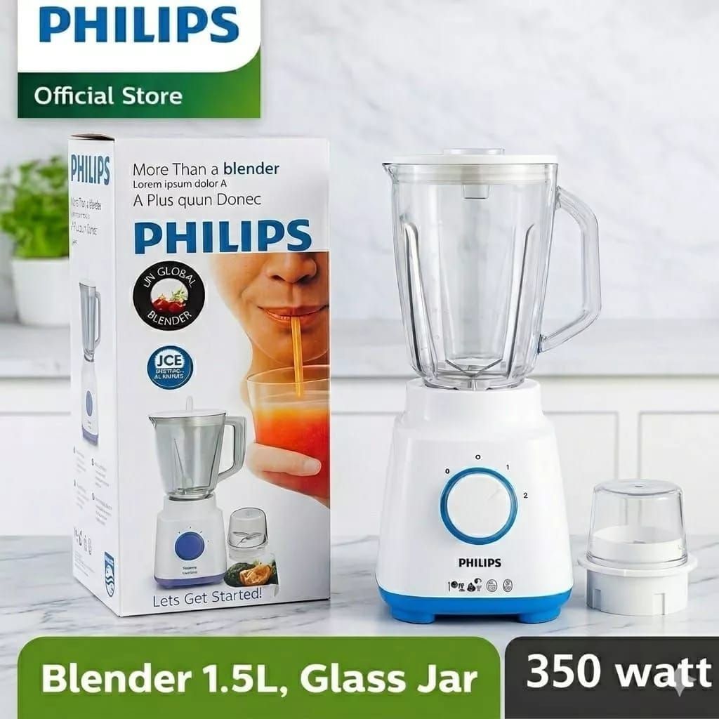 Blender Philips HR2106 - Pisau Tahan Lama, Mudah Dibersihkan, Bisa COD