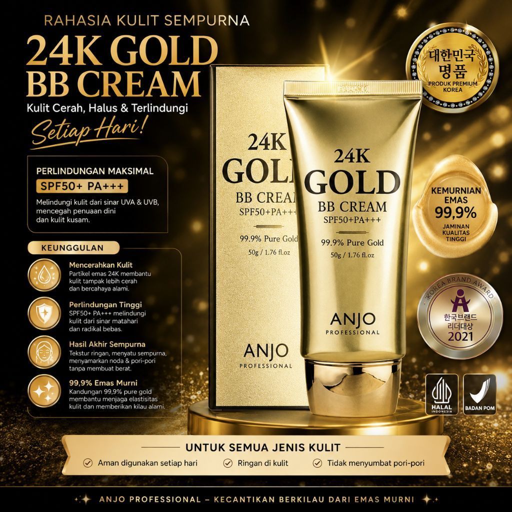 [ANJO Professional] 24K Gold BB Cream SPF50+ PA+++50g/Anjo BB Cream Gold 24K/Anjo ED 2029
