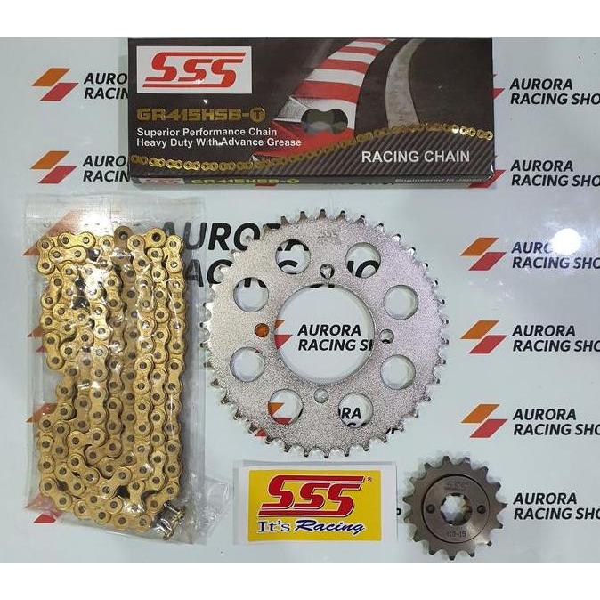 GEAR SET SSS JUPITER MX - NEW JUPITER MX & RANTAI SSS 415 HSBT GOLD