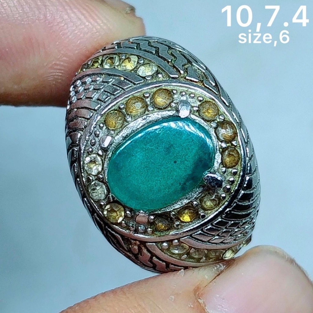 cincin batu akik asli bacan antik top hq natural (asli alam)