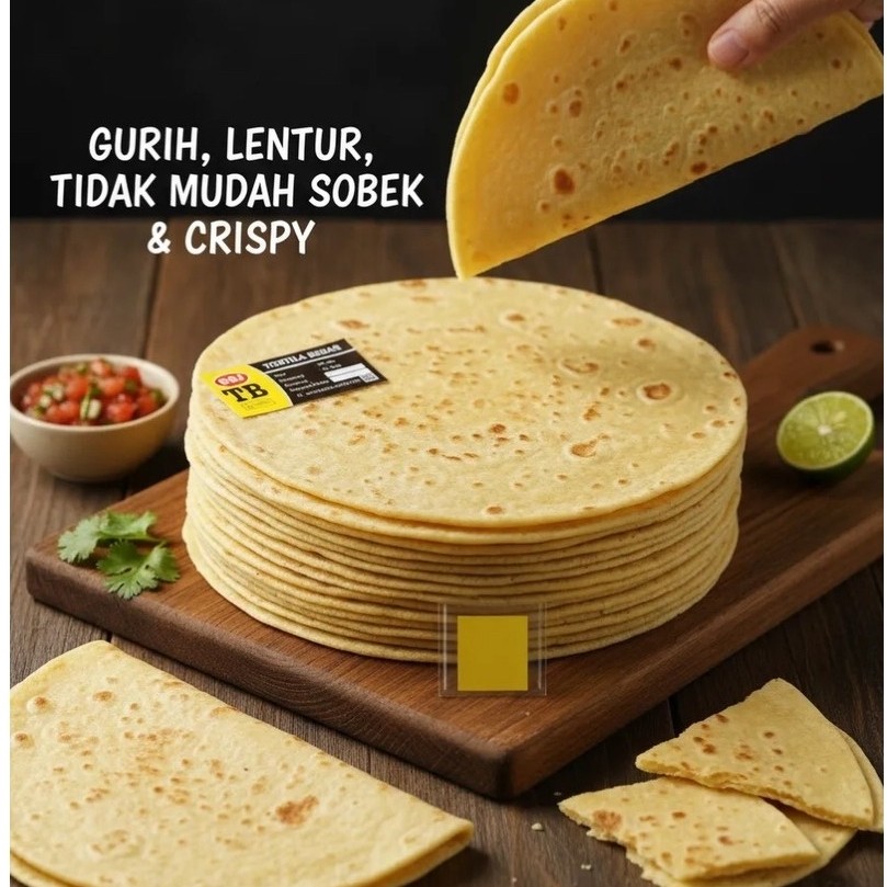 TortillaBesar ori/Tb 25 cm isi 20 lembar,Gurih,lentur,crispy