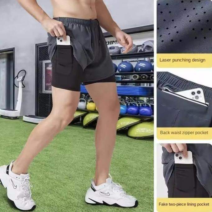 Running- Dk22 Celana Pendek Olahraga Lari Pria Gym Training Legging Sport Pria