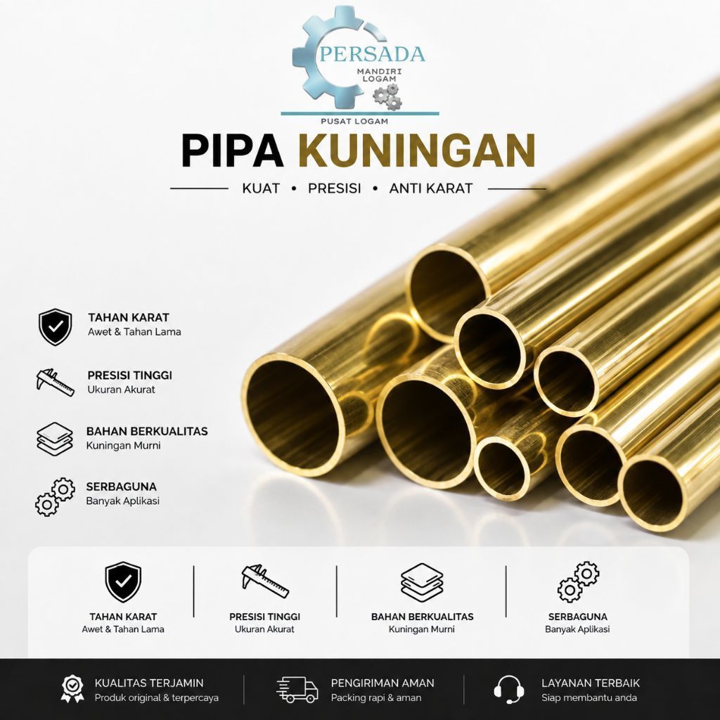 pipa kuningan diameter 25mm tebal 1,5mm x100mm
