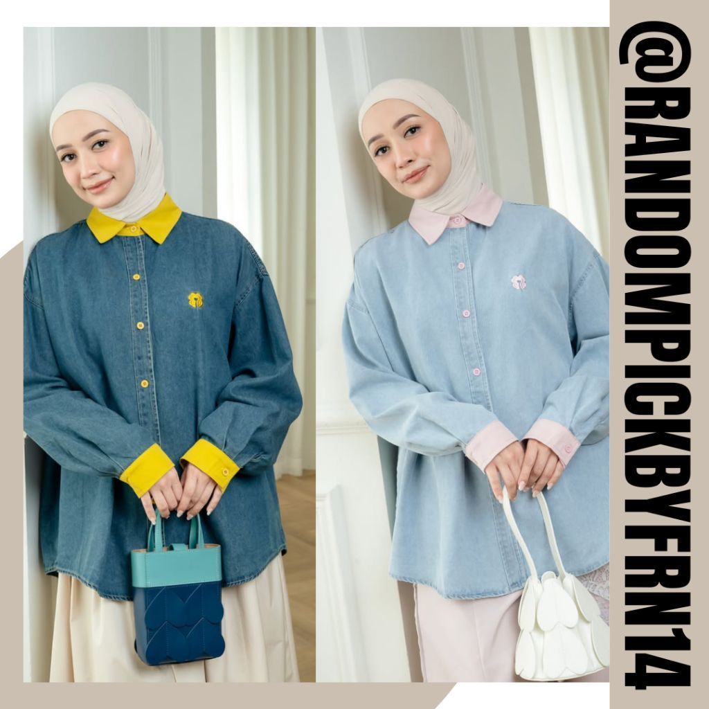 (SIAP KIRIM) DENIM SIGNATURE SHIRT ISKANTI || DENIM LOVE ISKANTI || ESHMA OVERSIZED SHIRT ISKANTI ||