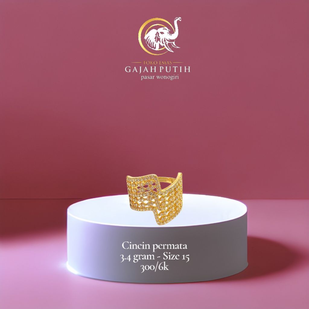 Cincin emas permata 3.4 gram