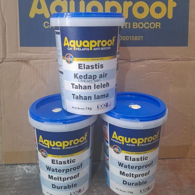 Fice- Aquaproof 1Kg Aquaproof Abu Putih Hitam Cream Terproof Elastex Anti Bocor Variasi Rna 1 Kg