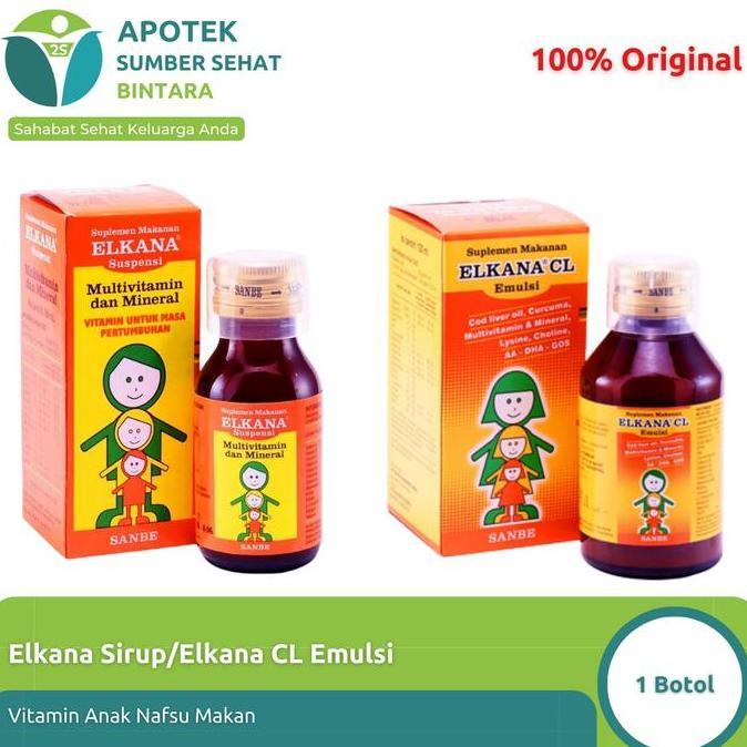 Beautyhealth- Elkana Sirup/Elkana Cl Emulsi - Vitamin Anak