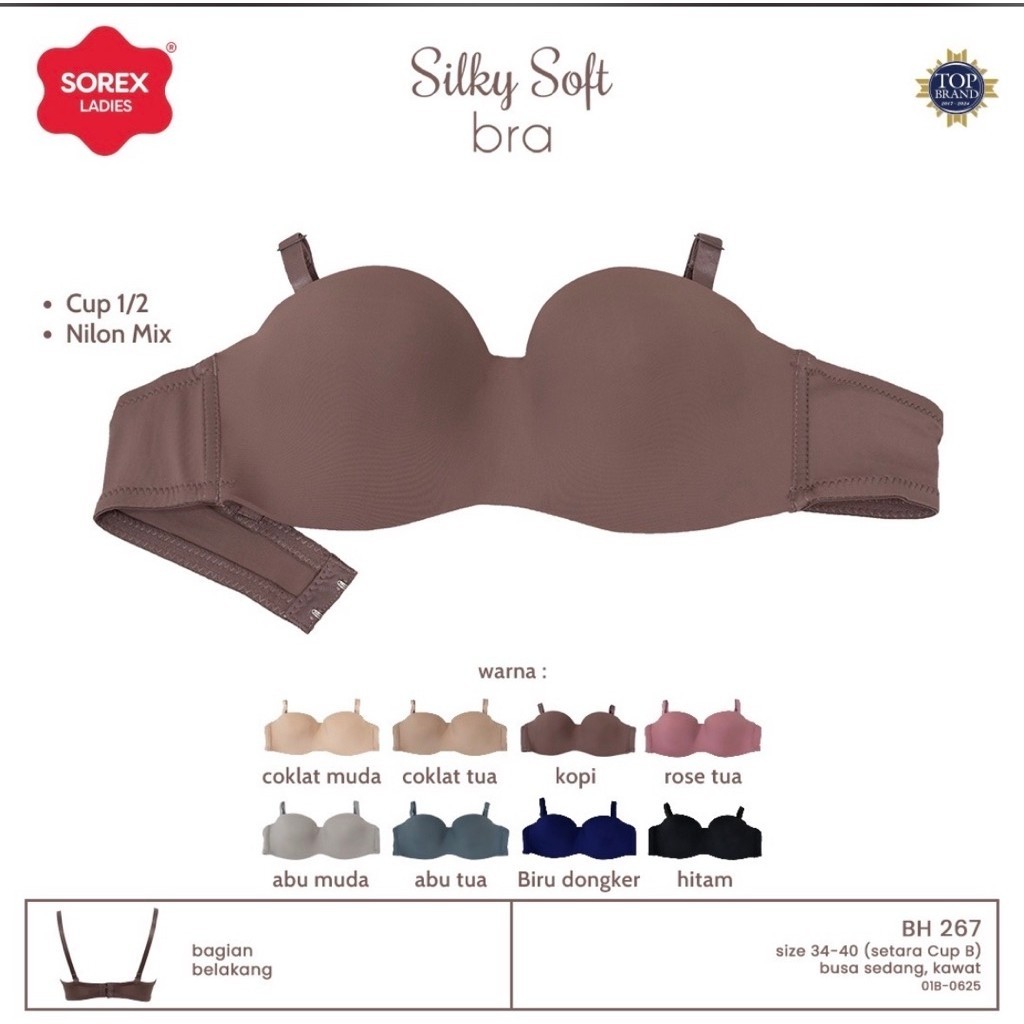 Bh Bra Sorex 267 Seamless Lifestyle Bra / Bra Sorex Kawat Sorex Kait 2 Busa Sedang Setara Cup B / Bh