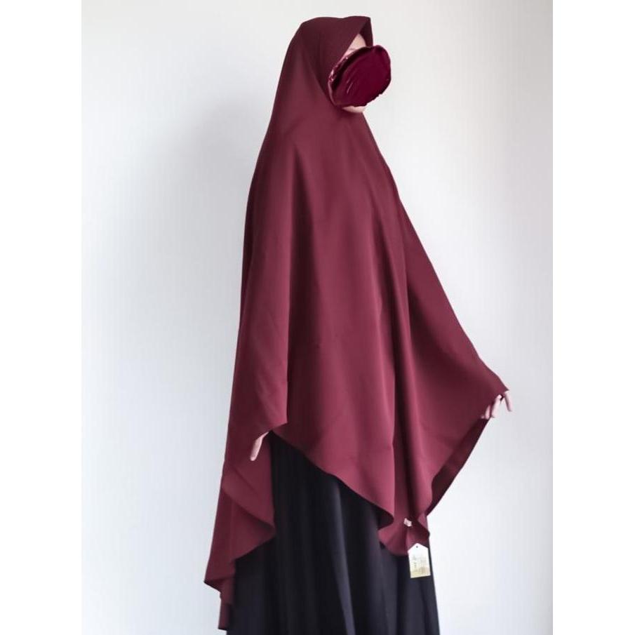 Berhijab- Yuraz Pad Anthem Khimar Cutting V Kerudung Bergo Wolfis Mahzhuuzh Khimar Panjang Syari Mus